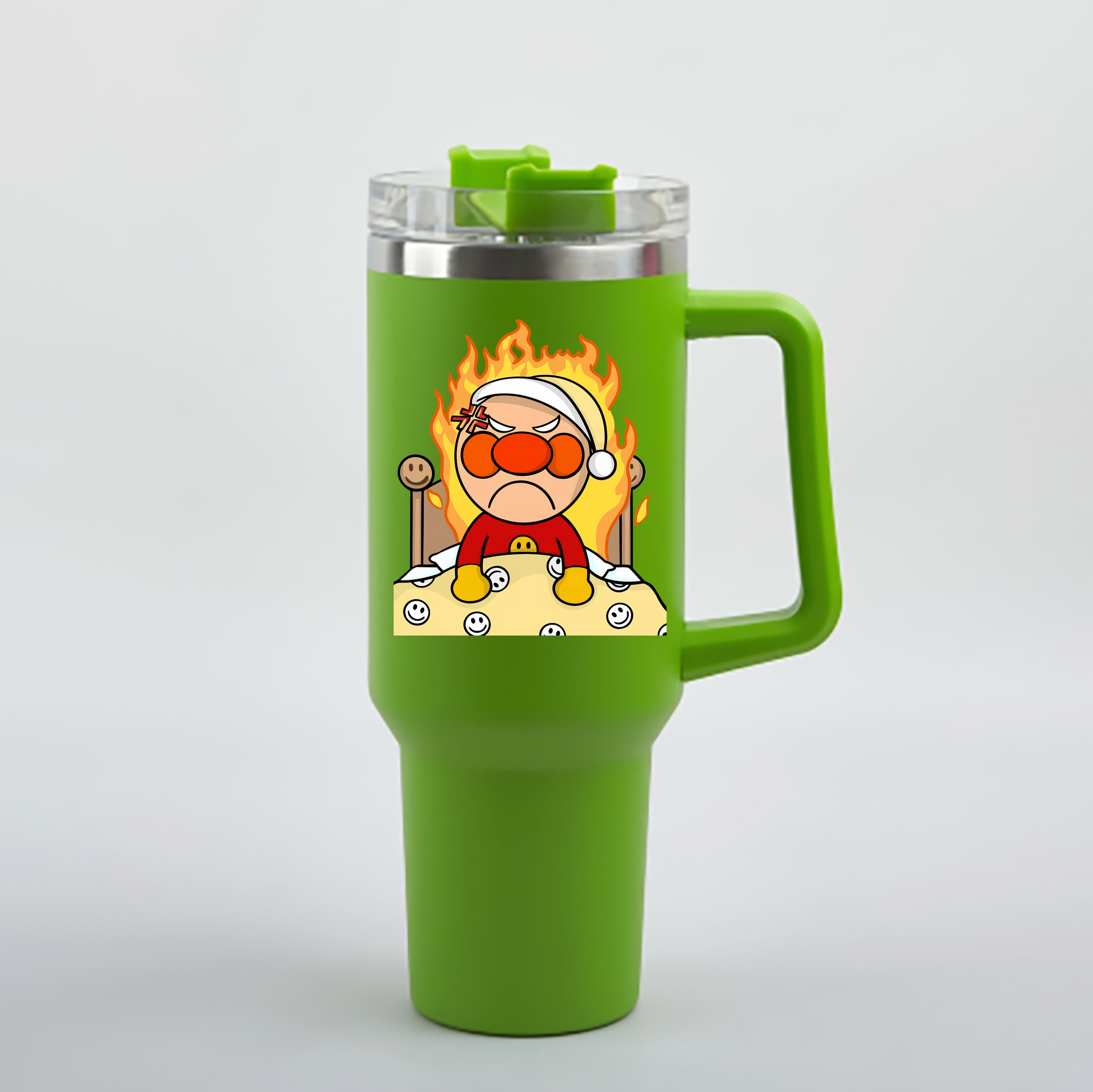 （画像用） アンパンマン Anpanman 1200mL車用タンブラー - クリスタルステッカー（プラスチックストロー付き）
